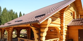 case din lemn rotund